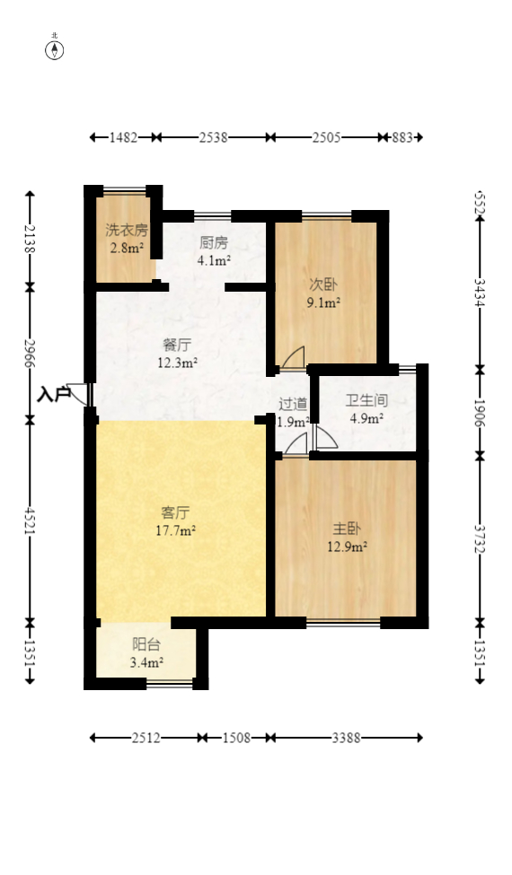 鹏基诺亚山林 2室1厅1卫 69.8万 鹏基诺亚山林 2室1厅1卫 69.8万户型图