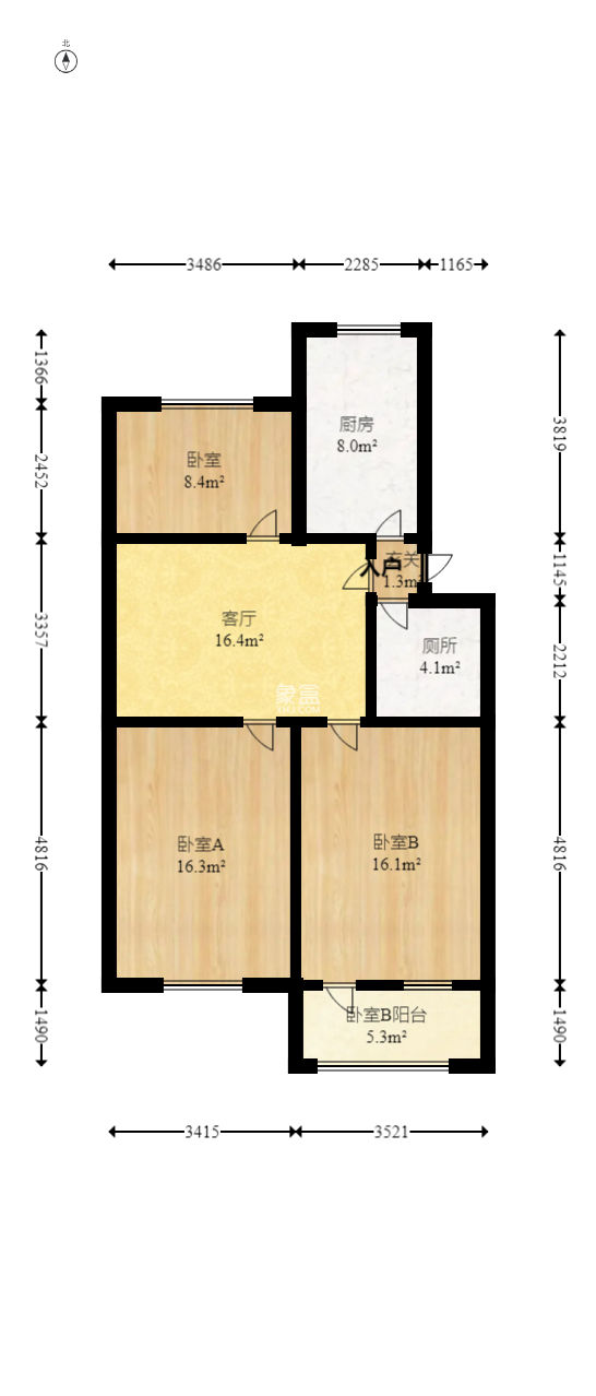矿冶研究院(科学文明小区)  2室1厅1卫   60.80万