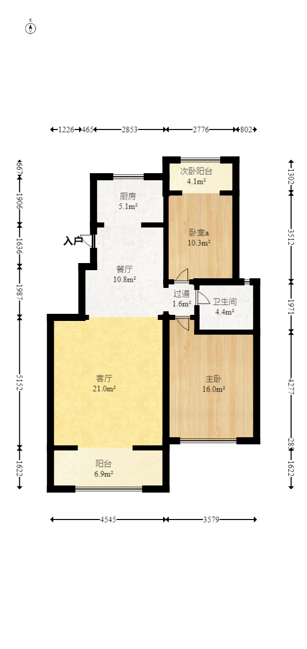 中新森林海 2室2厅1卫 42.8万 中新森林海 2室2厅1卫 42.8万户型图