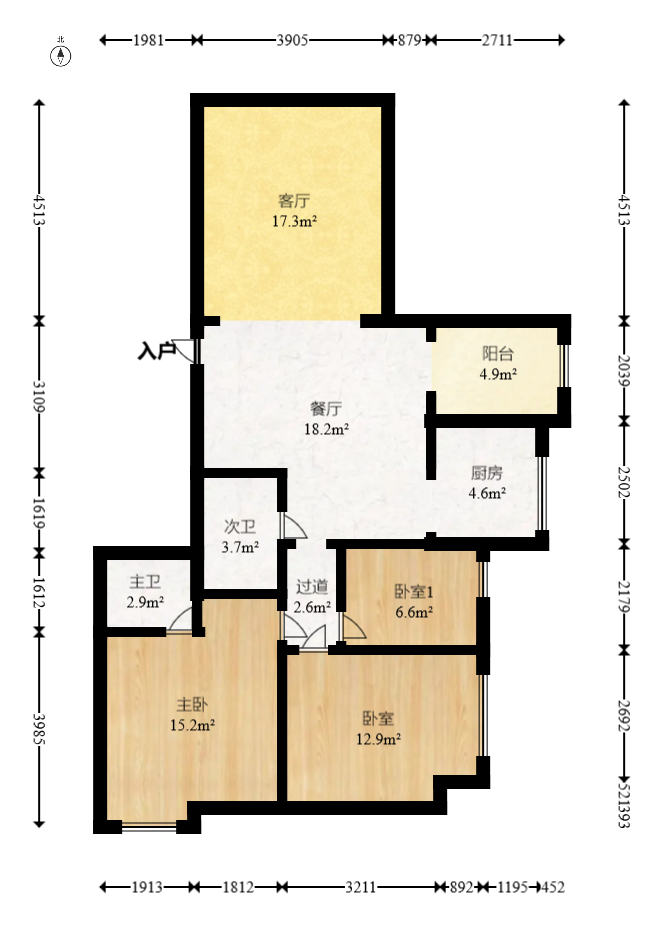泉昇同福大厦  3室1厅1卫    89.8万 泉昇同福大厦  3室1厅1卫    89.8万户型图