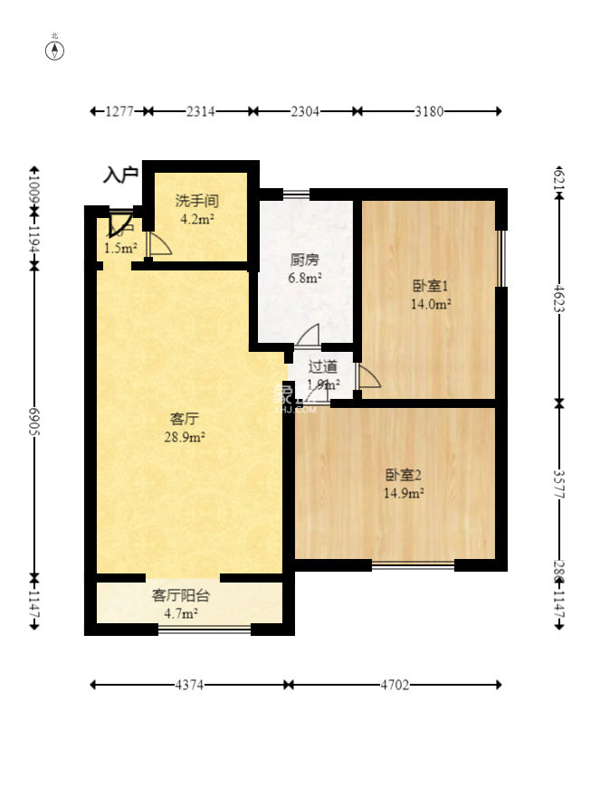 活力康城  2室2厅1卫   110.00万