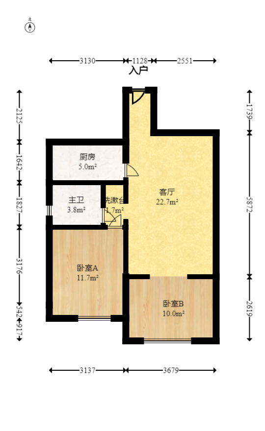 湘水熙園  2室1廳1衛(wèi)    62.8萬室內(nèi)圖1