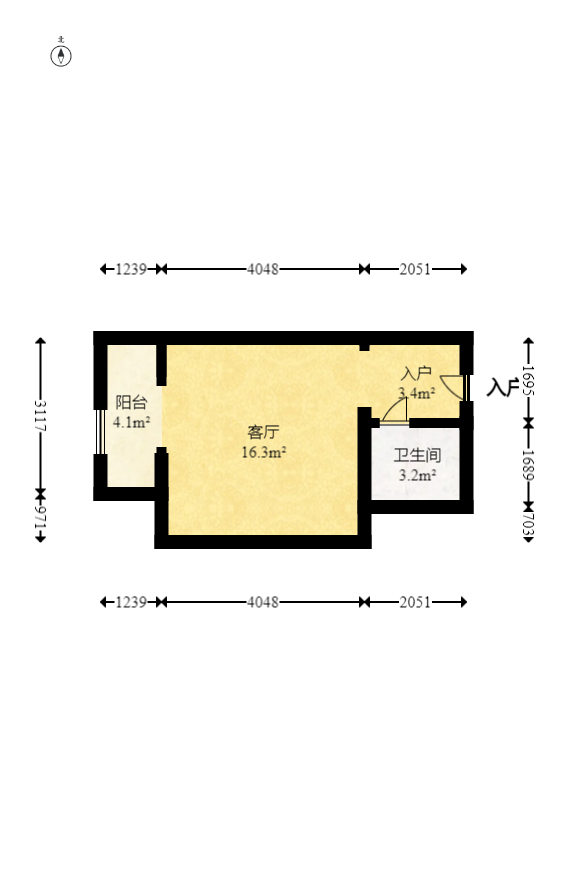 MOMA当代广场  1室1厅1卫   22.60万室内图1