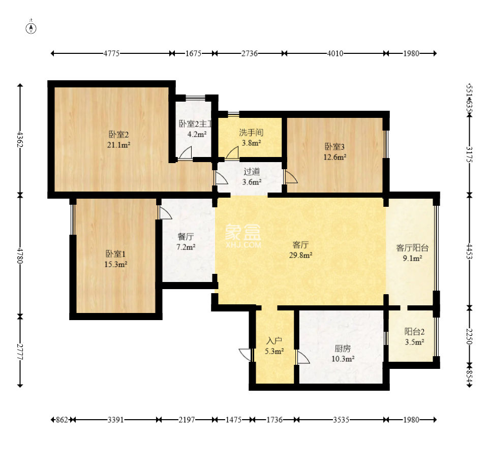 万博汇  3室2厅2卫   198.00万