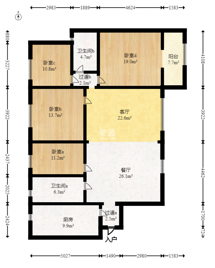 山水嘉园  4室2厅2卫   99.00万