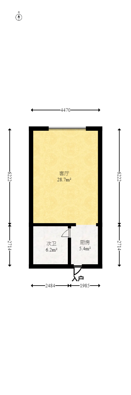荣盛花语书苑  2室1厅1卫   72.00万室内图1