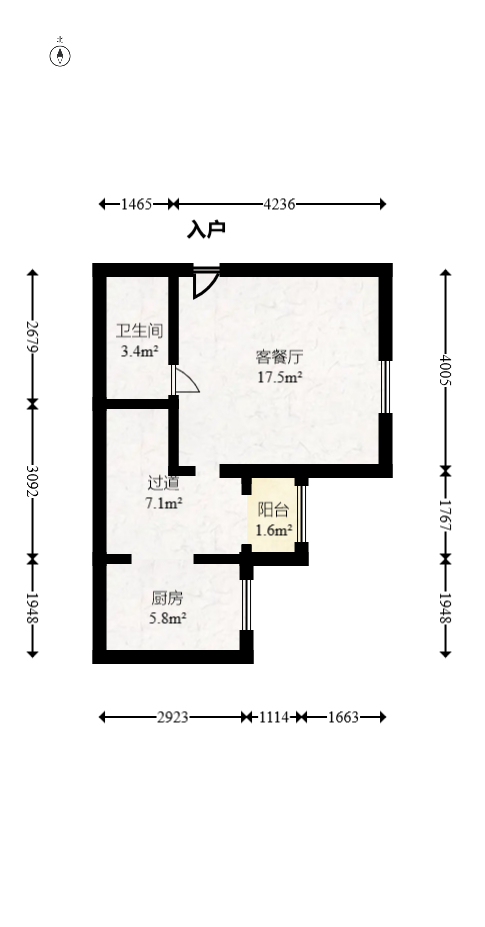 联美品格  2室2厅2卫   72.30万室内图1