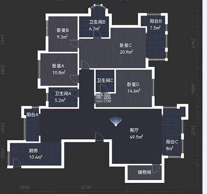 中泰财富湘江  5室0厅0卫   165.00万