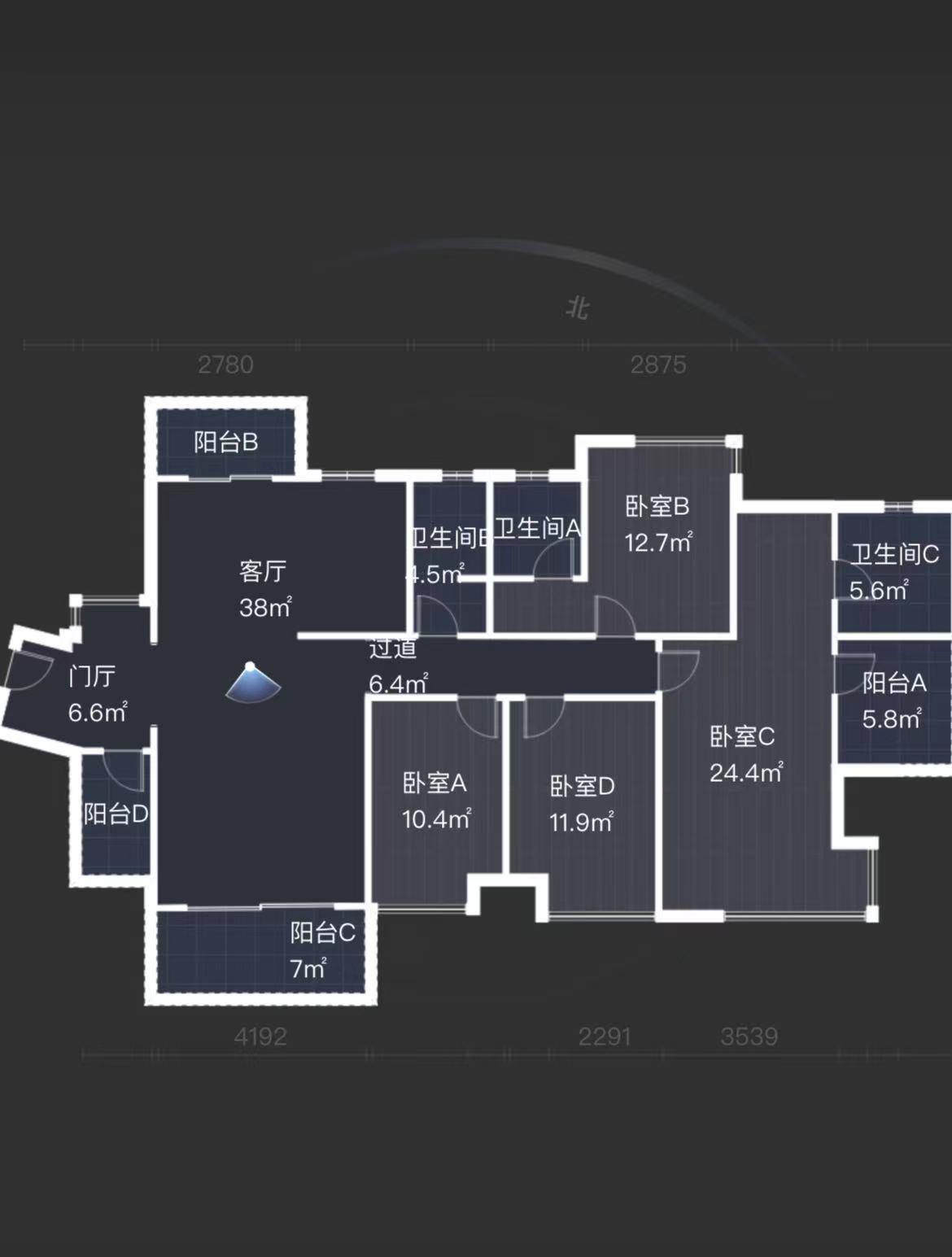 蓝溪谷  4室2厅2卫   110.00万