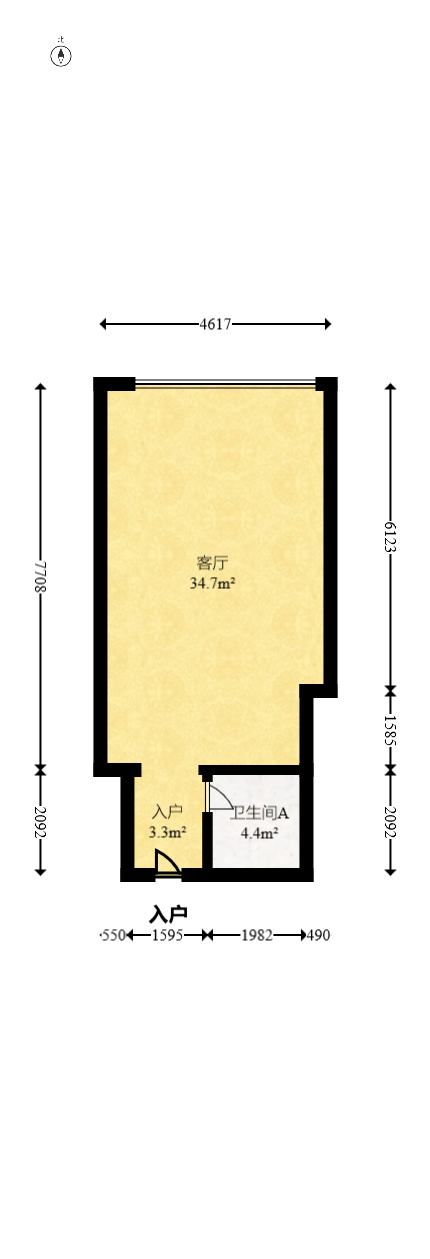 港湘铂玥(天园地芳国际珠宝城)  1室1厅1卫    40.8万 港湘铂玥(天园地芳国际珠宝城)  1室1厅1卫    40.8万户型图