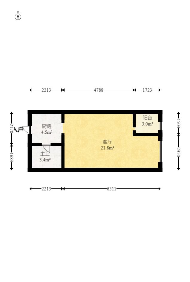 月亮湾草莓街区一、二期 1室1厅1卫 28.0万 月亮湾草莓街区一、二期 1室1厅1卫 28.0万户型图