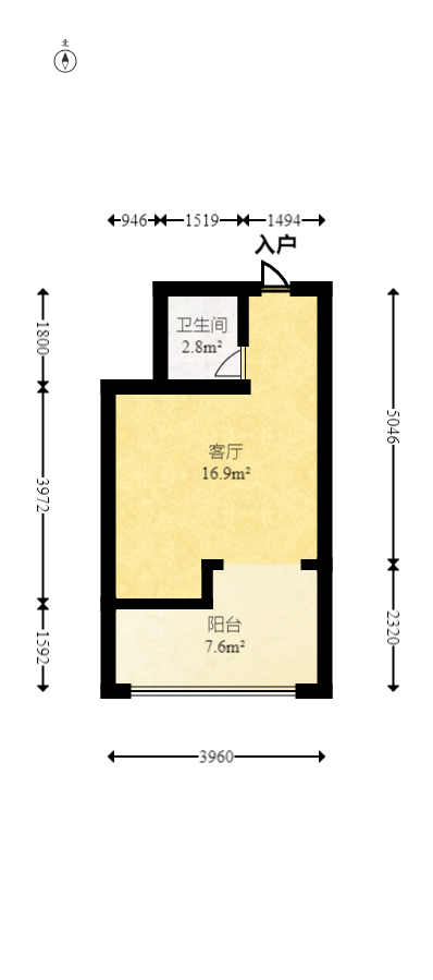 建安像素汇  1室1厅1卫   18.00万室内图1