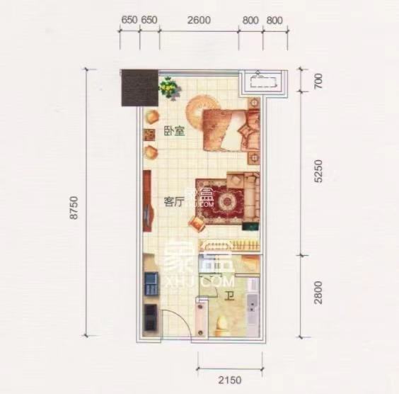 朗廷览江  1室1厅1卫    36.0万 朗廷览江  1室1厅1卫    36.0万室内图
