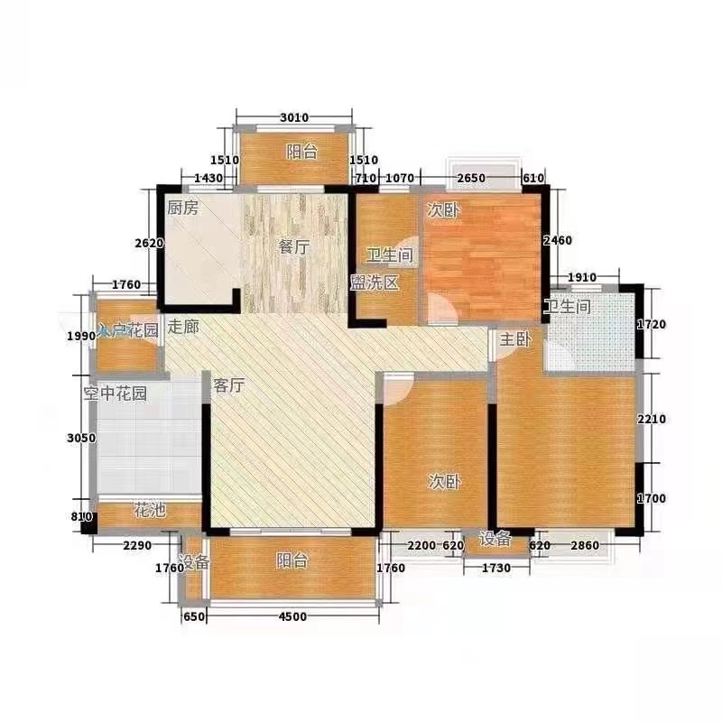 福源小区  5室2厅2卫   130.80万户型图