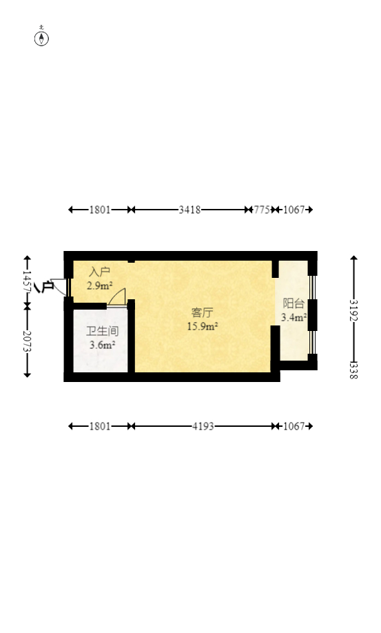 MOMA当代广场  1室1厅1卫    22.4万室内图1