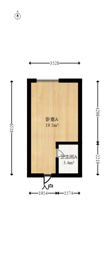 Cross尚公馆  1室0厅1卫   23.80万室内图1