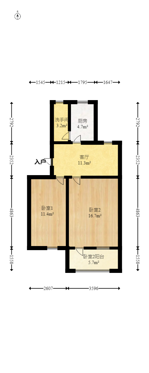 红旗社区  2室1厅1卫   38.00万室内图1