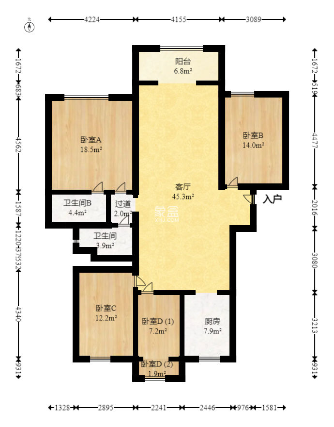 万科里梅溪郡  4室2厅2卫   278.00万