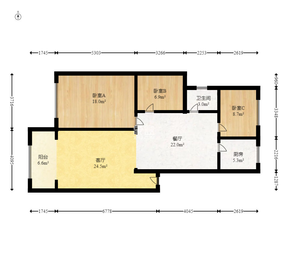麓谷沐春园  3室2厅1卫   75.00万