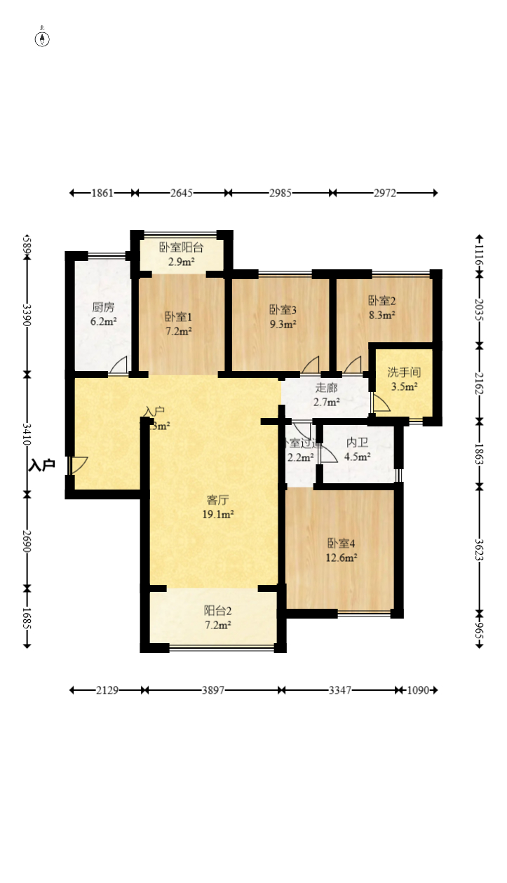 新华都万家城  3室2厅1卫    85.0万 新华都万家城  3室2厅1卫    85.0万户型图