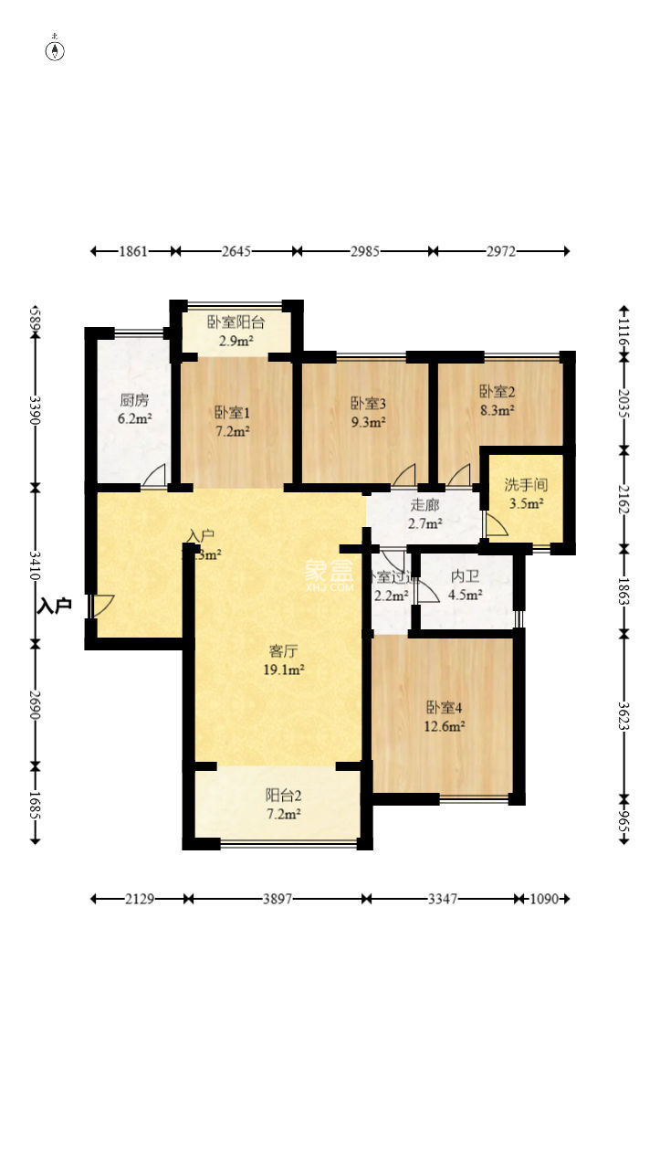 新华都万家城  3室2厅1卫   85.00万