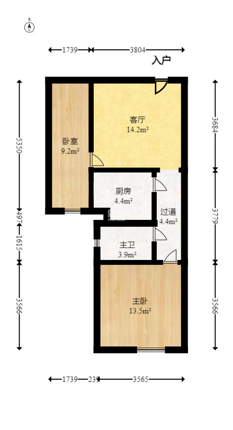 東方銀座（東方摩卡）  2室1廳1衛(wèi)   68.00萬