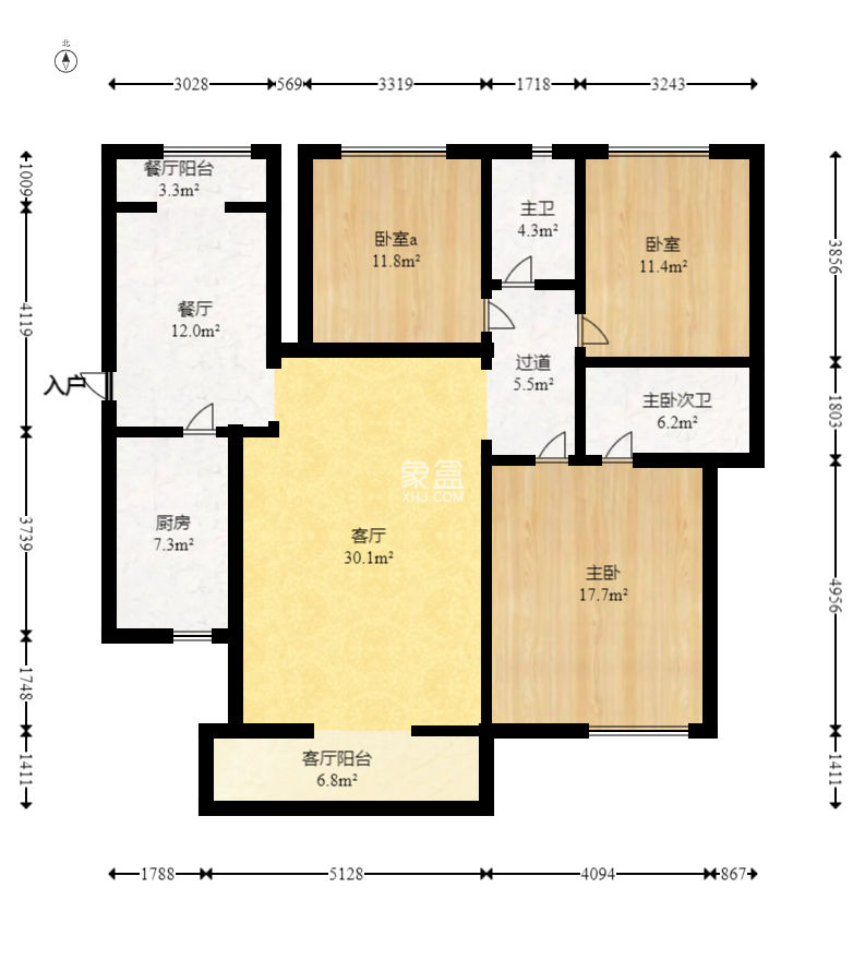 圆梦完美生活  3室2厅2卫    64.0万