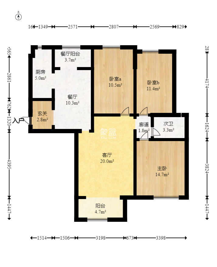 保利麓谷林语D区 3室2厅1厨1卫 126.00万