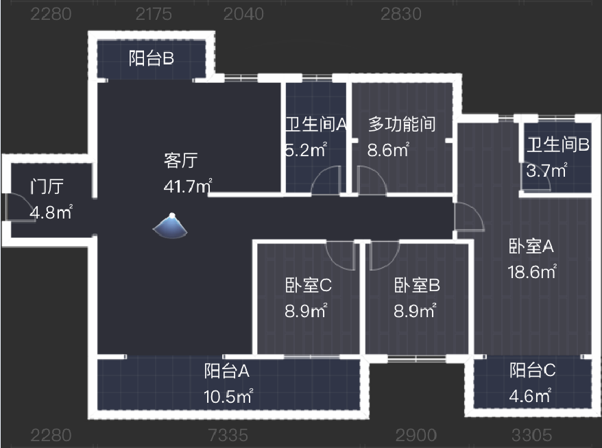 中房天玺湾  4室2厅2卫   93.00万室内图1