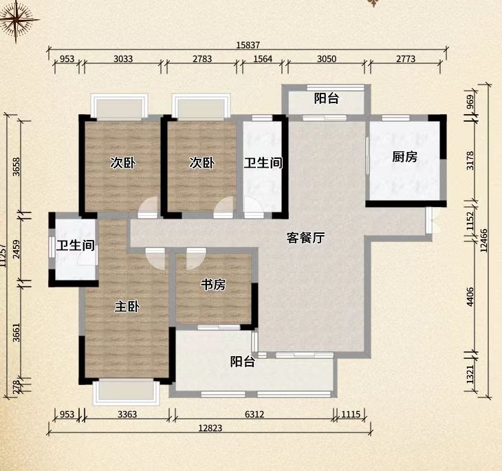 城市公园  4室2厅2卫   68.00万