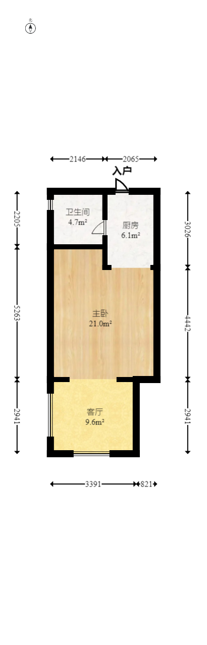 塞纳公馆  1室1厅1卫   29.00万室内图1