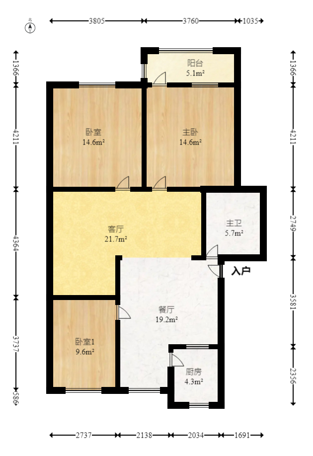 马王堆陶瓷建材新城  3室2厅1卫   60.00万室内图1