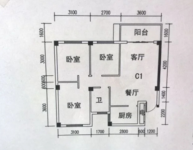 新外滩  4室2厅2卫   88.00万户型图