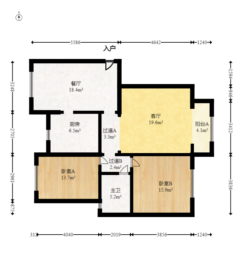 长潭佳园  3室2厅1卫   44.80万室内图1