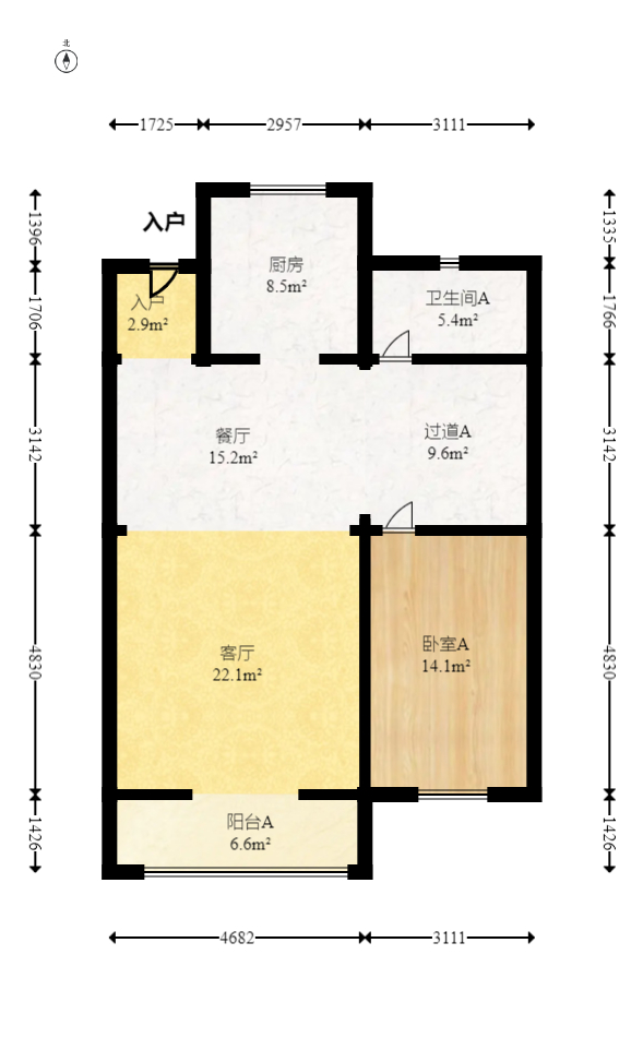龙湖璟宸原著（龙湖紫宸）  4室2厅3卫   188.00万室内图1