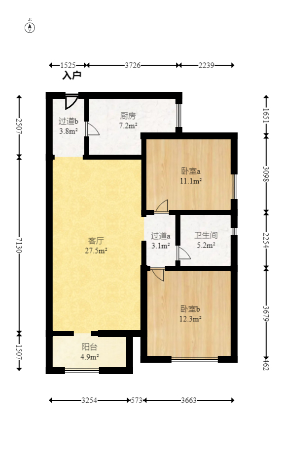 佳兆业水岸新都  2室2厅1卫   46.00万室内图1