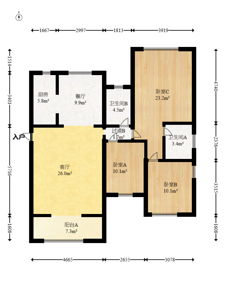 山与墅  4室2厅2卫   102.00万 山与墅  4室2厅2卫   102.00万户型图
