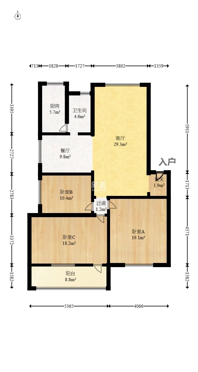 湖南六建伍家?guī)X小區(qū)  3室2廳1衛(wèi)   86.00萬