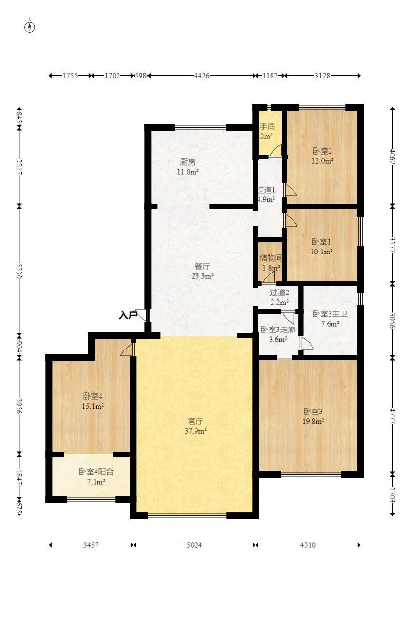 建發(fā)央璽（建發(fā)泱璽雅苑）  4室2廳2衛(wèi)    335.0萬(wàn)室內(nèi)圖1