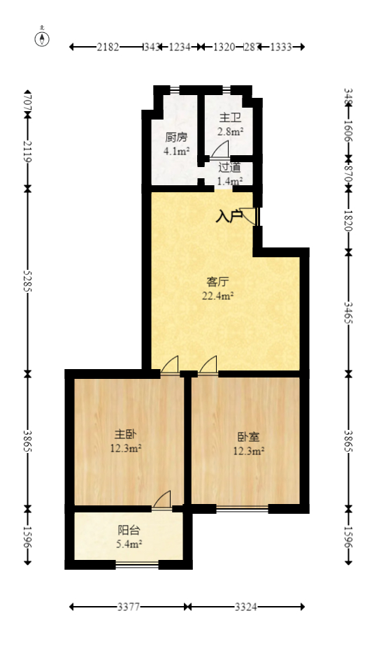 省进出口公司宿舍  2室2厅1卫   52.00万室内图1