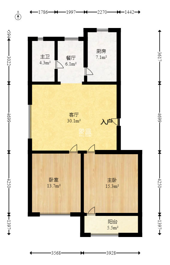 鑫邮小区  2室2厅1卫   59.90万