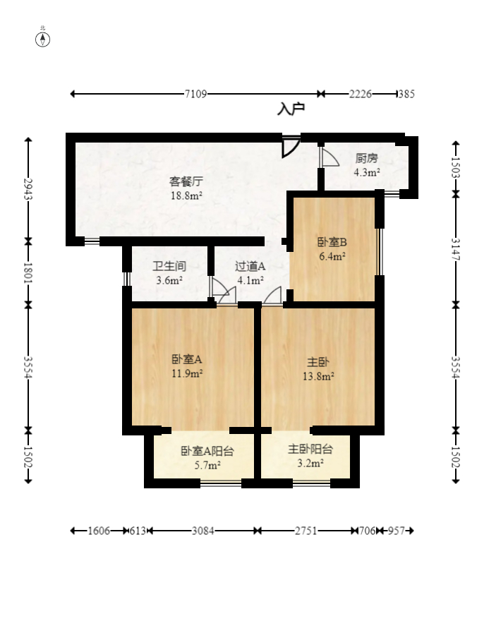 旭辉藏郡（藏郡、旭湘华府)  3室2厅2卫    253.0万室内图1