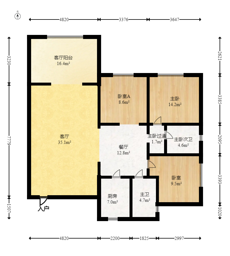 王府花园  3室2厅2卫   152.00万室内图1