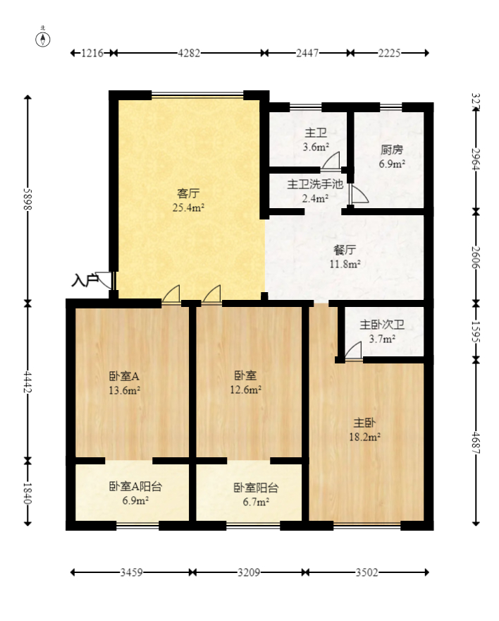 东南明苑  3室2厅1卫   82.00万室内图1