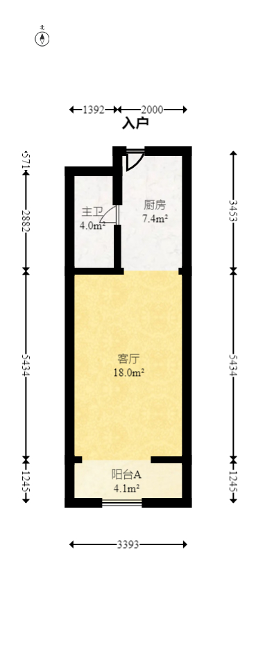 万科金色麦田  2室1厅1卫   62.00万室内图1