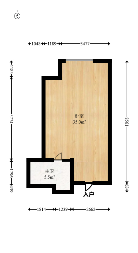万博汇  1室1厅1卫   52.40万室内图1