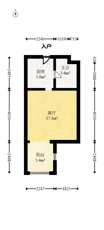新国际（森和大厦）  1室1厅1卫   45.00万室内图1