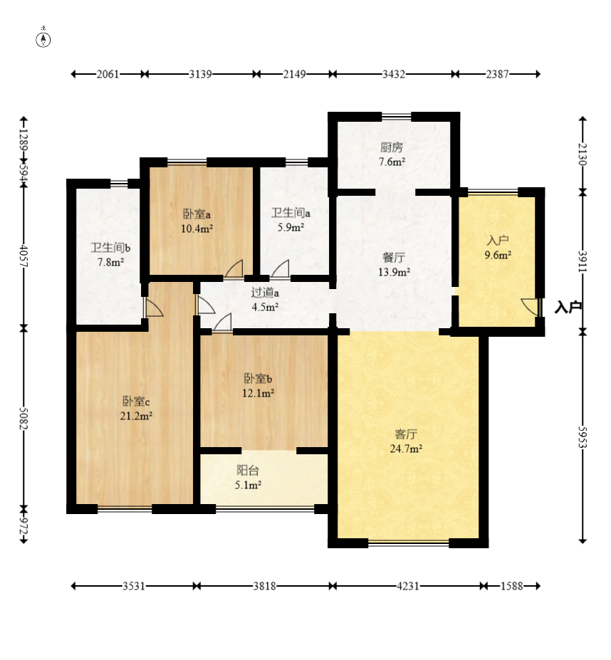 嘉华城(一期)  3室2厅2卫    131.0万 嘉华城(一期)  3室2厅2卫    131.0万户型图