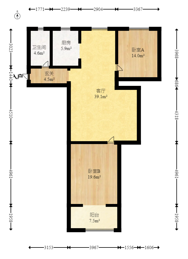 洪山家园  2室1厅1卫   58.80万室内图1