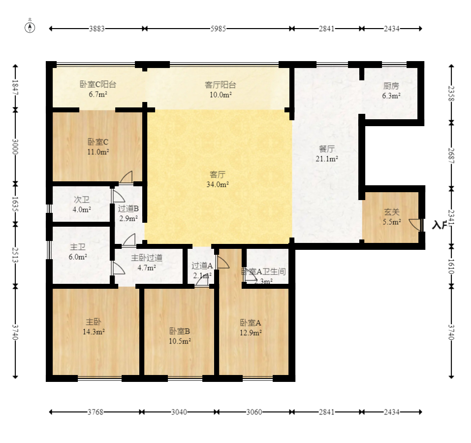 万象府台  4室2厅3卫    270.0万 万象府台  4室2厅3卫    270.0万户型图